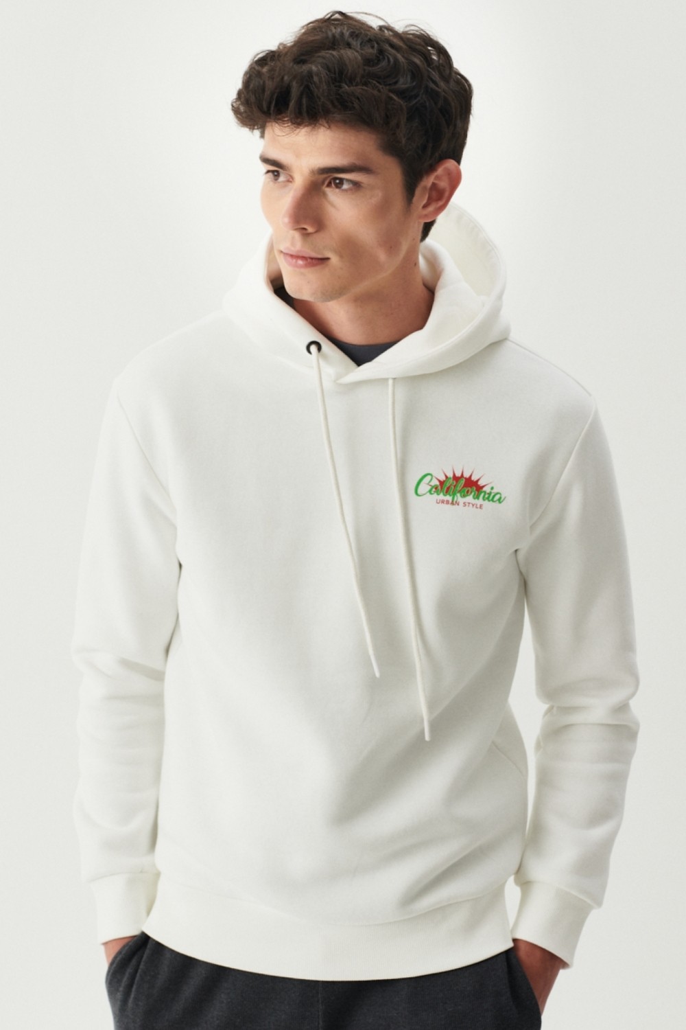 Riders By Lee Regular Fit Kapüşonlu Şardonlu Haki Sweatshirt