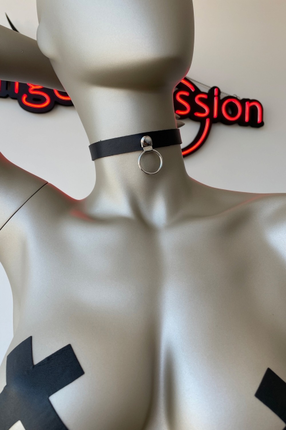 100100e Şık ve Tarz Deri Choker görsel 5