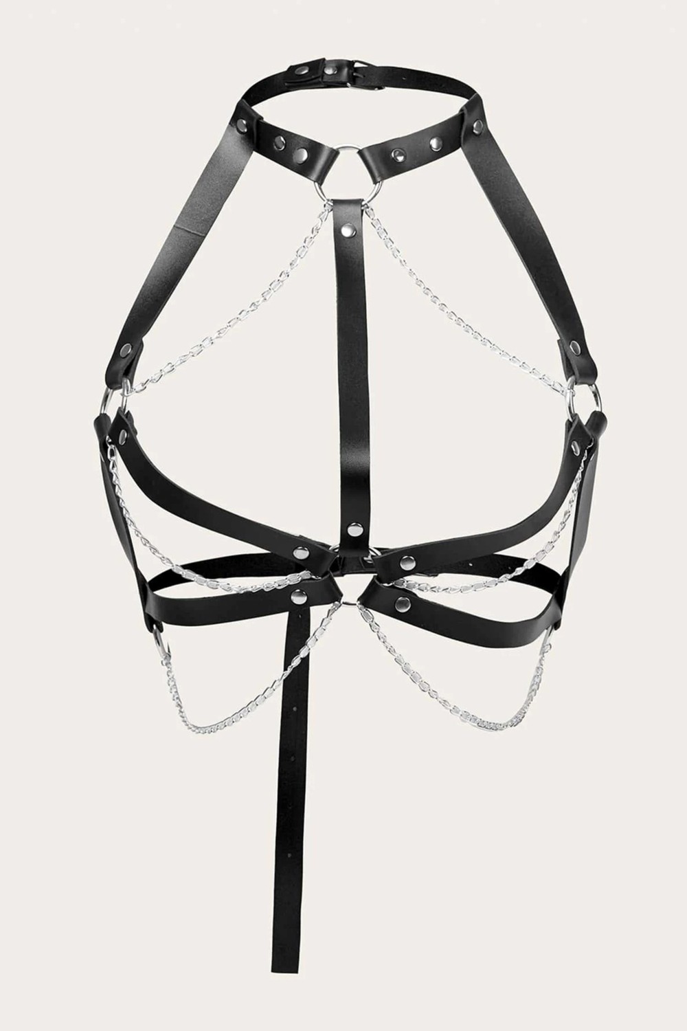 100100e Zincirli Seksi Göğüs Harness - APFT796 görsel 2