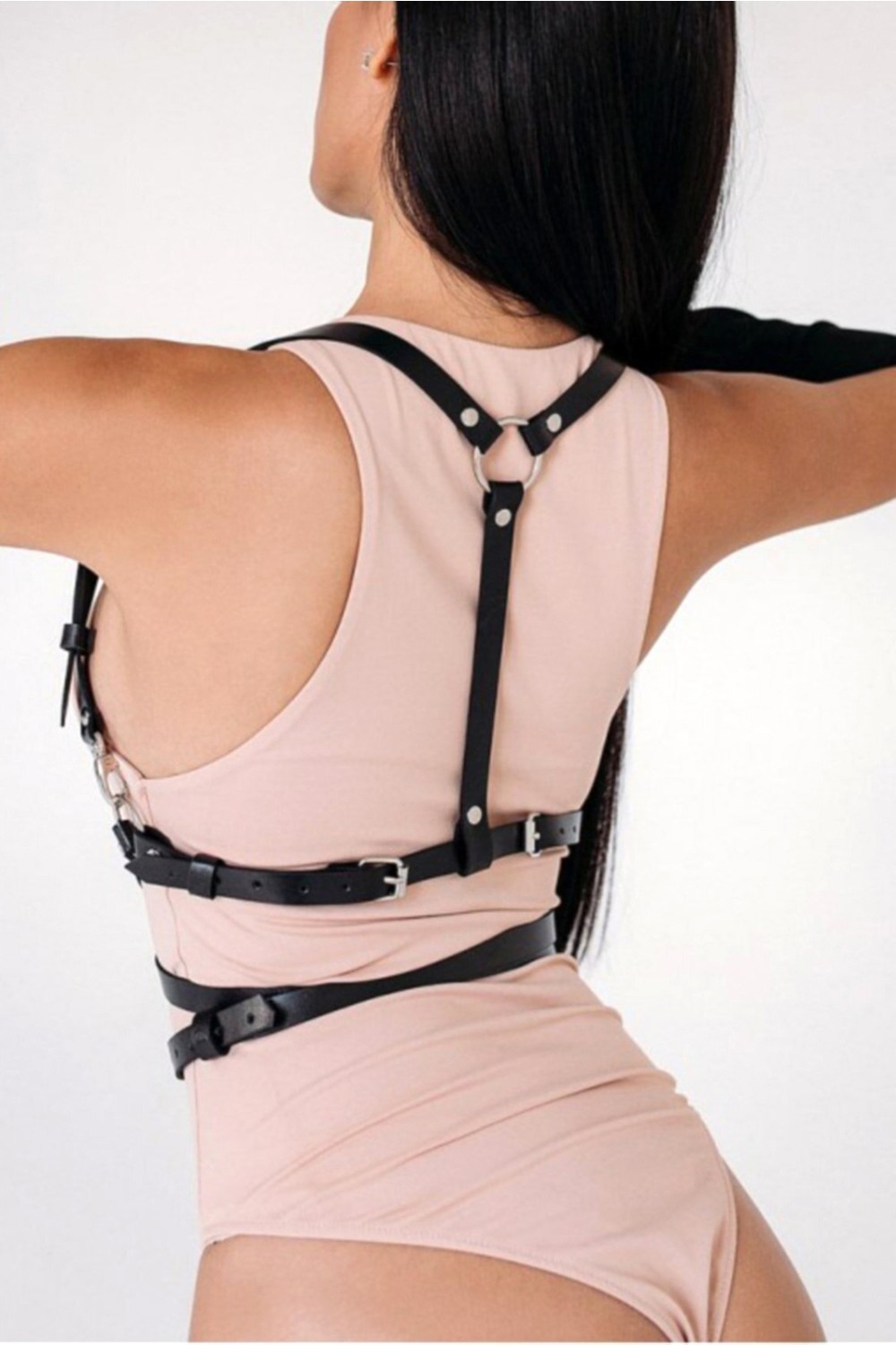 100100e Belden Dolanan Şık Deri Harness - APFT751 görsel 3