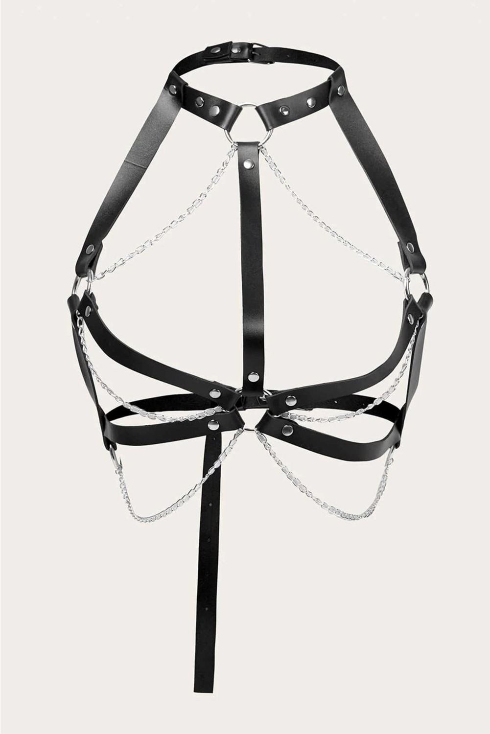 100100e Zincirli Seksi Göğüs Harness - APFT796 görsel 4