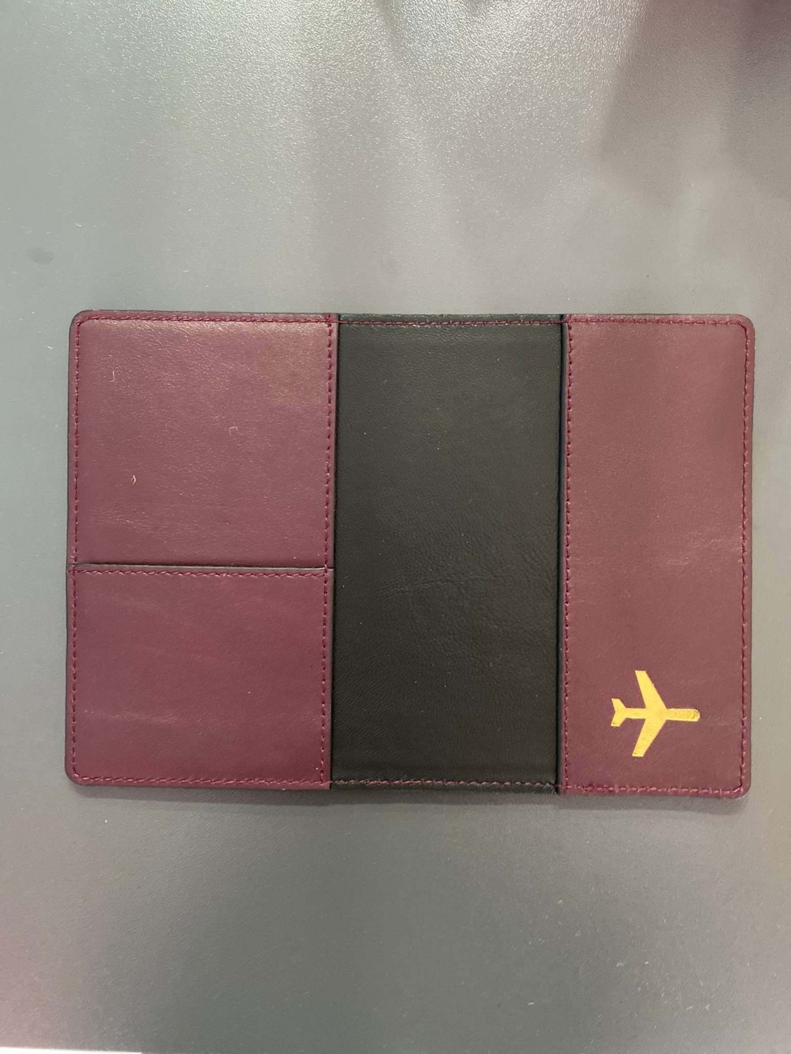 Seyahat Aksesuar Bordo Deri Pasaport Kılıfı görsel 2