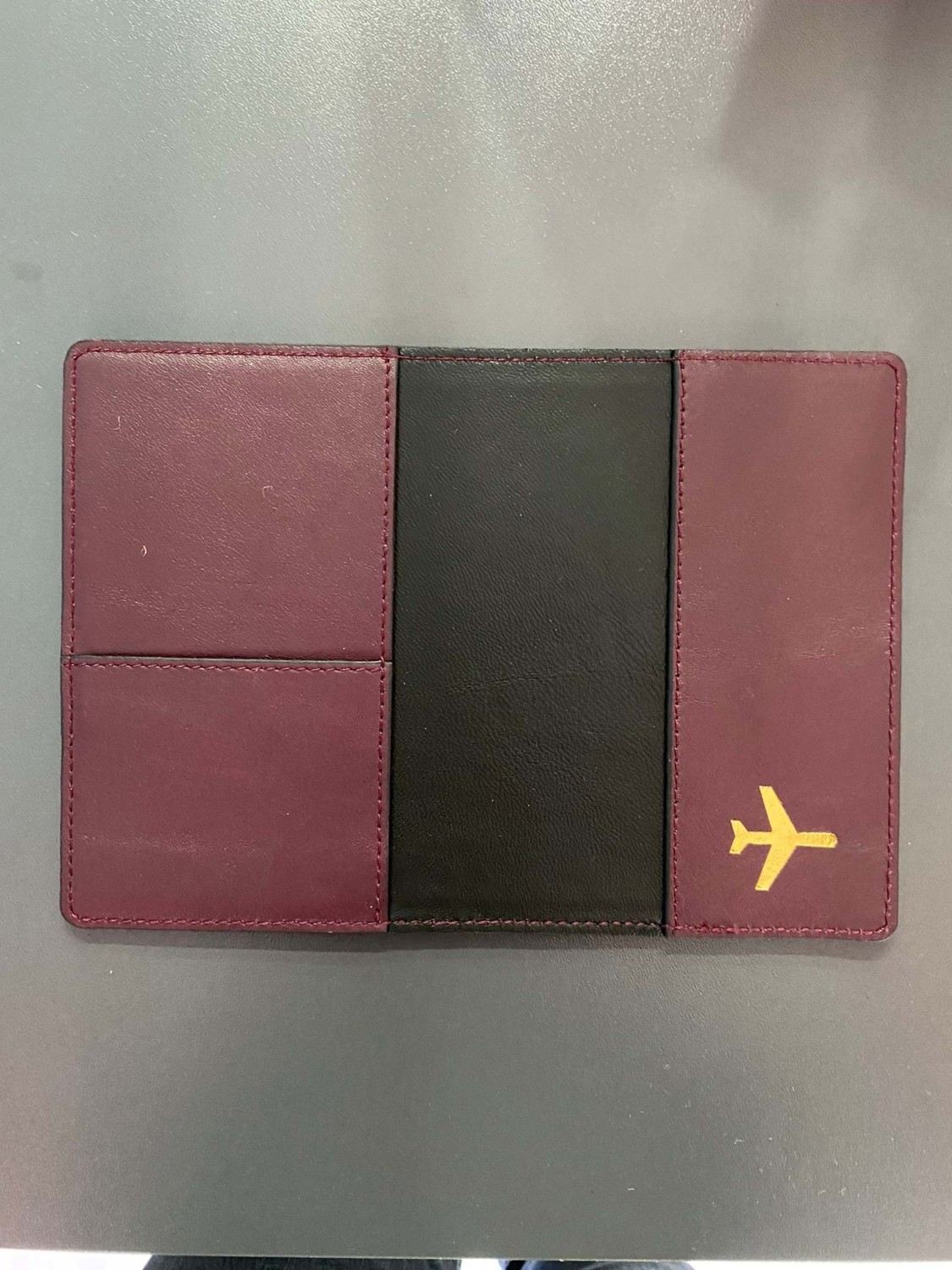 Seyahat Aksesuar Bordo Deri Pasaport Kılıfı görsel 3
