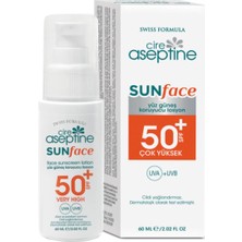 Cire Aseptine Sunface Spf 50+ Yüksek Koruma Uva +Uvb Yüz Güneş Koruyucu Losyon 60 ml