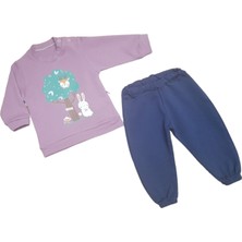 Bebedex's Kids Pamuk Sweatshirt&pantolon Şişme Yelekli 3 Lü Kız Bebek Takımı