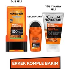 Loreal Professionnel L'oreal Paris Men Expert Erkek Komple Bakım Seti Hydra Energetic Yüz Yıkama Jeli 100ML + Duş Jeli 3