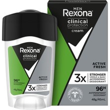 Rexona Men Deodorant Clinical Protection Active Fresh Stick 45 ml x 3 Adet 3x Daha