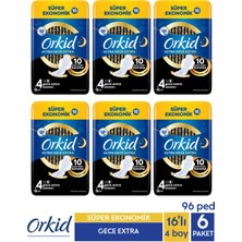 Orkid Süper Ekonomik Ultra Gece Extra 16 Ad. 4 Boy X 6 Paket