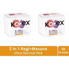 Kotex 2ın 1 Regl + Mesane Ultra Normal Ped 14'Lü X2
