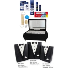 Nivea Aynalı Sandıkta 13 Parça Damat Çeyiz Bohça Seti