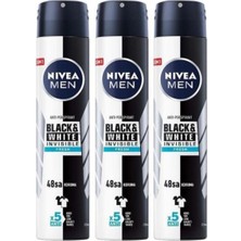 Nivea Men 150 ml Black & White Invisible Fresh Deodorant 3 Adet 48 Saat Etkili Koruma
