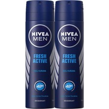 Nivea Men Erkek Sprey Deodorant Fresh Active 48 Saat Deodorant Koruması 150ML x 2 Adet