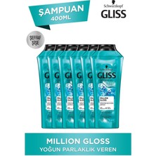 Gliss Million Gloss Yoğun Parlaklık Veren Şampuan 400 Ml 6'Lı