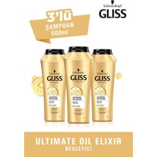 Gliss Ultimate Oil Elixir Besleyici Şampuan 500 Ml 3'Lü