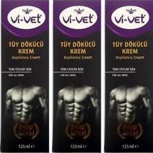 Vi-Vet Vi Vet Vivet Erkek Tüy Dökücü Krem Tüm Ciltler 125ML x 3 Adet Vivet Formen