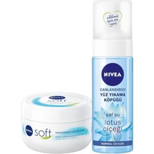 Nivea Soft Krem 300ML Canlandırıcı Yüz Temizleme Köpüğü 150ML