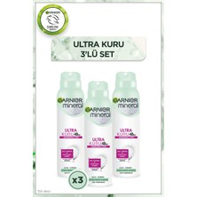 Garnier Mineral Ultra Kuru Sprey Deodorant 150 ml Unisex Kullanıma Uygun 3'lü Set