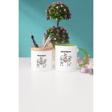 Hedizu Seni Seviyorum Yeşil Kupa Bardak Kalemlik