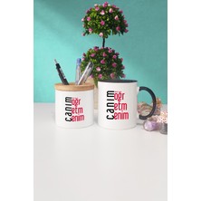 Hedizu Öğretmene Hediye Canım Öğretmenim Siyah Kupa Bardak Kalemlik