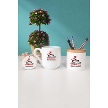 Hedizu En Tatlı Otomotiv Mühendisi Hediye Oval Kupa Bardak Kalemlik Anahtarlık