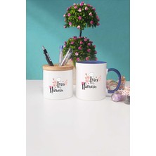 Hedizu Evin Hanımı Lacivert Kupa Bardak Kalemlik