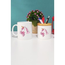 Hedizu Unicorn Kupa Bardak Beyaz ve Kalemlik
