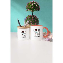 Hedizu En Iyi Diş Hekimi Hediye Turuncu Kupa Bardak Kalemlik