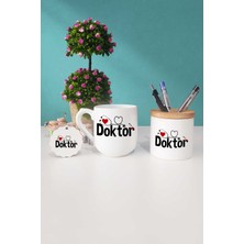 Hedizu Doktora Hediye Oval Kupa Bardak Kalemlik Anahtarlık