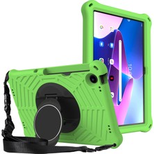 Xfashion Lenovo Tab M10 Plus (Gen 3) Örümcek Web Dokusu Şok Geçirmez Eva Case 360 Derece Döndürme Kickstand Anti-Cratch Kapağı Omuz Kayışı Ile (Yurt Dışından)