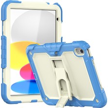 Xfashion Ipad 10.9 (2022) / Ipad 10. Gen Silikon+Pc Koruyucu Kılıf Görünmez Braket Kickstand Shockproof Tablet Kapağı Omuz Kayışı Ile (Yurt Dışından)