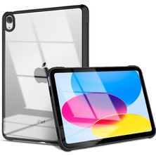 Xfashion Ipad 10.9 (2022) Için Dört Köşe Hava Yastığı Anti-Drop Tablet Kapağı Şeffaf Akrilik Geri Tpu Çerçevesi Kılıfı (Yurt Dışından)