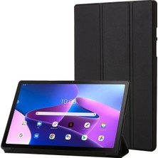 Xfashion Lenovo Tab M10 Plus (Gen 3) Üç Katlı Stand Pu Deri Kapağı Tam Koruma Yumuşak Silikon Tablet Kılıfı (Yurt Dışından)