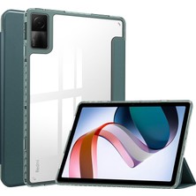 Xfashion Xiaomi Redmi Pad Için Trifold Stand Pu Deri Tablet Kılıf Anti-Drop Şeffaf Tpu Arka Kapak (Yurt Dışından)