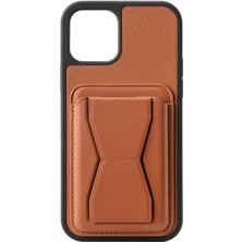 CoverZone Iphone 12 Pro Max ile Uyumlu Kılıf Stand Olabilen Deri Kılıf Kartlık Özellikli Emollient Kılıf