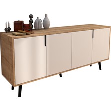 VM VERTEX MOBİLYA Latina Modern Konsol 180 cm Safir Meşe - Beyaz