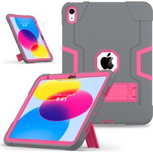 Xfashion Ipad 10.9 (2022) Robot Tarzı Silikon + Pc Tablet Kılıfı Renk Kontrast Anti-Fall Kickstand Koruyucu Kasa (Yurt Dışından)