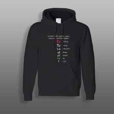 Yeles Vites Geçişli Motorcu Sweatshirt Siyah