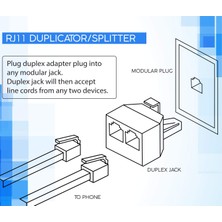 Rob Ada  RJ11 Çoklayıcı Çoğaltıcı Splitter 1 Giriş 2 Çıkış