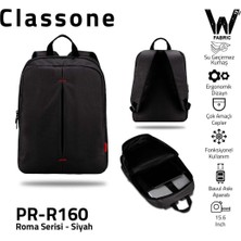 Classone PR-R160-WL600 Mouse -15.6" Su Geçirmez Kumaş Laptop ,notebook Sırt Çantası+ Kablosuz Mouse