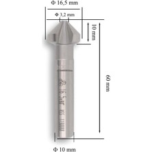 Mte 16,5 mm 90° Havşa Freze Hss Dın 335/