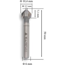 Mte 10,4 mm 90° Havşa Freze Hss Dın 335/C