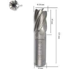 Mte 28 mm Parmak Freze Hss-Co5 Dın 844/B-N