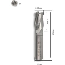 Mte 18 mm Parmak Freze Hss-Co8 Dın 844/B-N