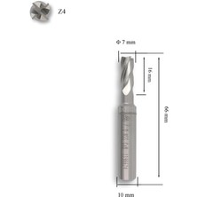 Mte 7 mm Parmak Freze Hss-Co8 Dın 844/B-N