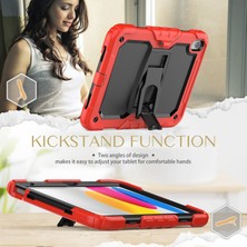 Xfashion Ipad 10.9 (2022) / Ipad 10. Gen Silikon+Pc Koruyucu Kılıf Görünmez Braket Kickstand Shockproof Tablet Kapağı Omuz Kayışı Ile (Yurt Dışından)