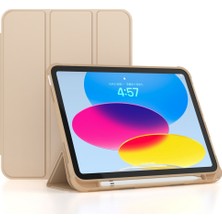 Xfashion Ipad 10.9 (2022) / Ipad Için 10. Nesil Üçlü Stand Kabuk Kapağı Pu Deri Otomatik Uyanma / Uyku Akıllı Tablet Kılıfı Pen Yuvası Tutucu (Yurt Dışından)