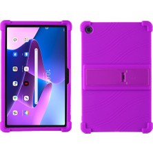 Xfashion Lenovo Tab M10 Plus (Gen 3) 10.6 "için; 125F / 128 Contası Anti-Collision Yumuşak Silikon Tablet Koruyucu Kılıf Kapağı Ayarlanabilir Pc Kickstand (Yurt Dışından)