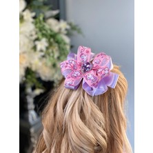 Queen Aksesuar Unicorn Özel Tasarım Çocuk Taç Toka 4 Lü Set Lila Mor Pembe