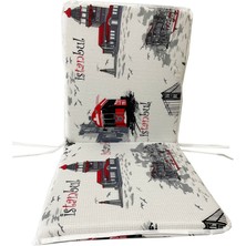 Vip Home Concept Sandalye Minderi Arkalıklı Lastikli Fermuarlı Süngerli-4 Adet(Istanbul)Yıkanabilir