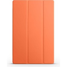 Case 4U Samsung Galaxy Tab A8 10.5 SM-X200 (2021) Kılıf Smart Cover Katlanabilir Standlı Tablet Akıllı Kapak Turuncu